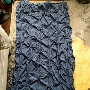 Navy blue French style shower curtain